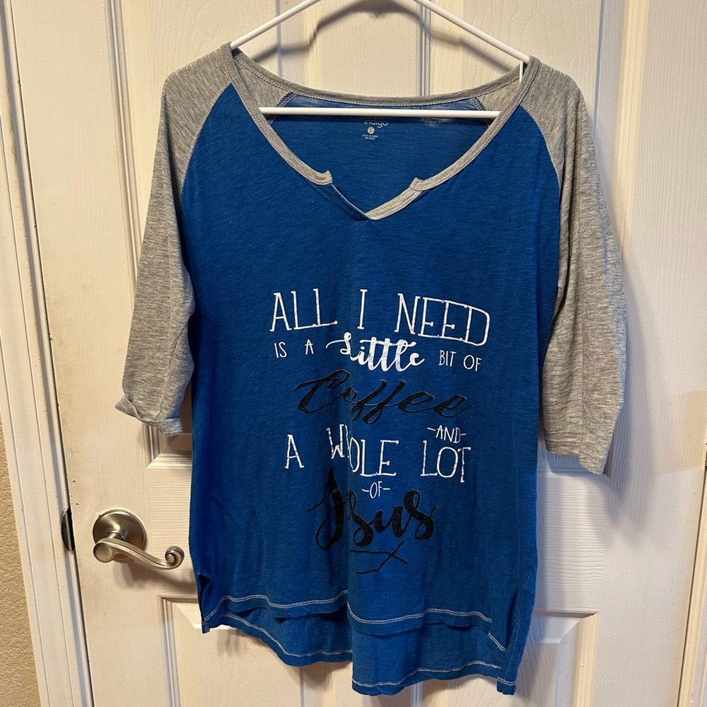Blue and Gray Raglan Shirt